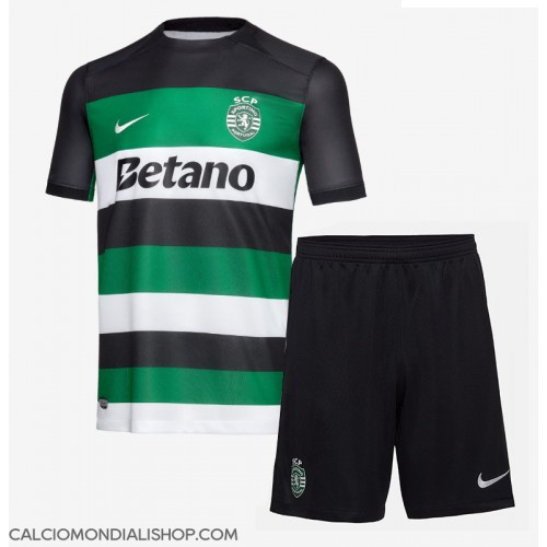 Maglie da calcio Sporting CP Prima Maglia Bambino 2024-25 Manica Corta (+ Pantaloni corti)